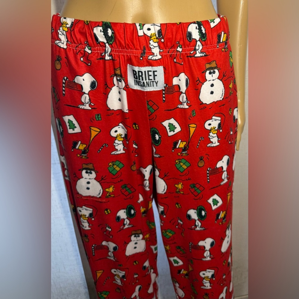 Brief Insanity Peanuts, Snoopy PJ pants with pull string & side pockets. Sz. M - Picture 2 of 11